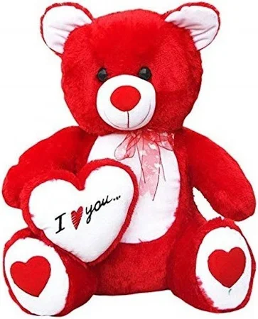 Ktkashish Toys Red Side Heart Big Size Teddy Bear For Kids, Girls & Children Gifting, Girls Playing & Couples Gift In 2 Feet Size - 60 Cm